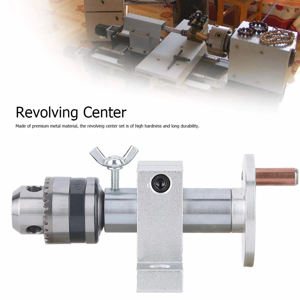 Yctze Centro Girevole Regolabile per la Lavorazione del Legno Fai-da-te con Chiave per Mini Tornio, Getto Centrale Conico Telescopico, Ideale per Contropunta in Legno