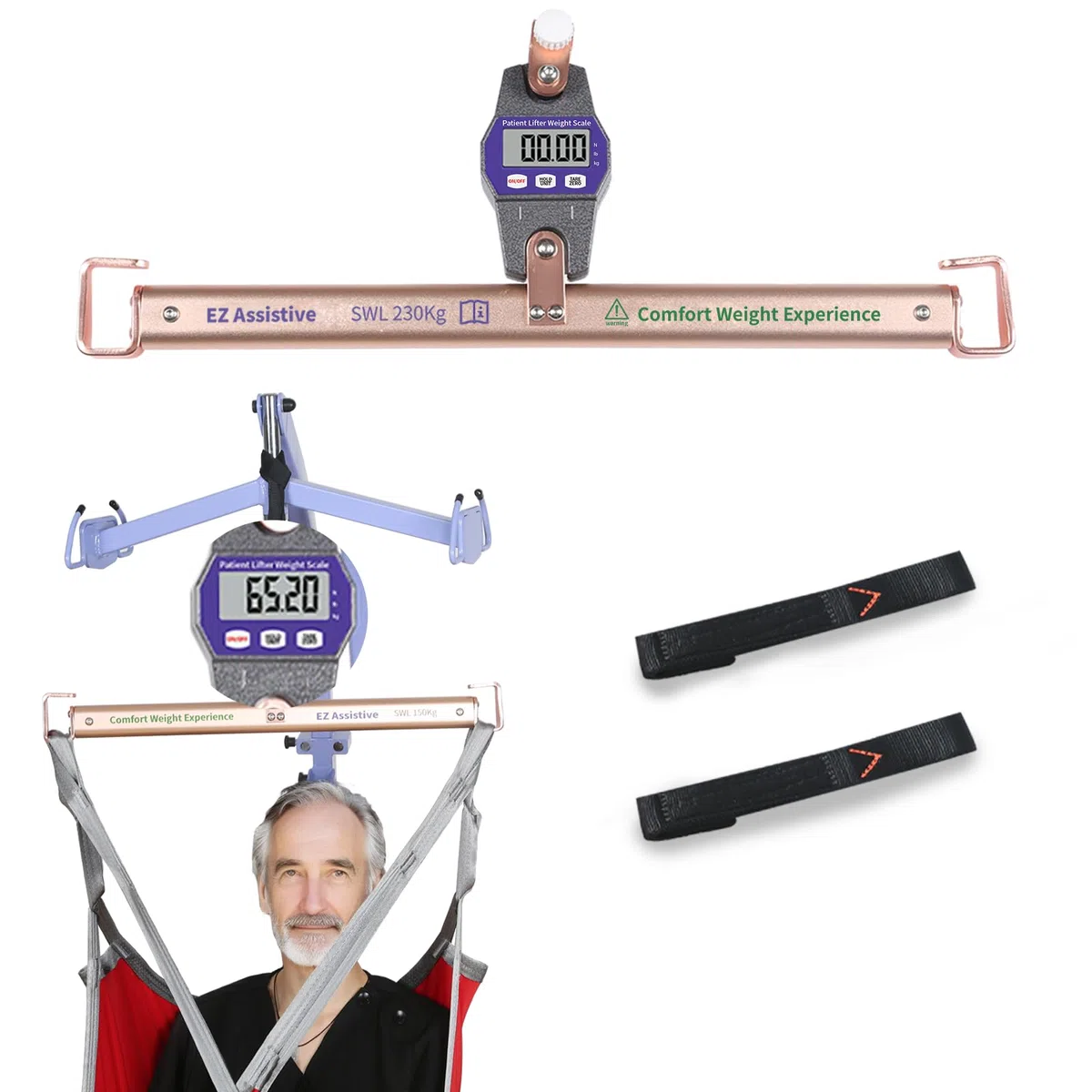 EZ Assistive Bilancia per sollevamento pazienti per anziani o costretti a letto, bilancia universale adatta per uso domestico di cura, ospedale e assistenza domiciliare SWL 226,8 kg