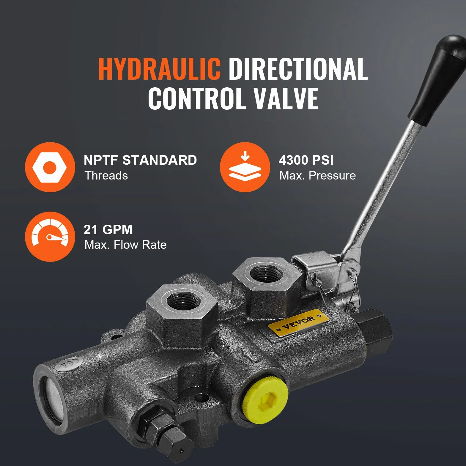 VEVOR Kit pompa idraulica per spaccalegna 16 GPM pompa ad ingranaggi idraulica in alluminio a 2 stadi 4000 PSI, con valvola di ingresso 1", uscita NPT 1/2" 3600 giri/min, per piccolo motore