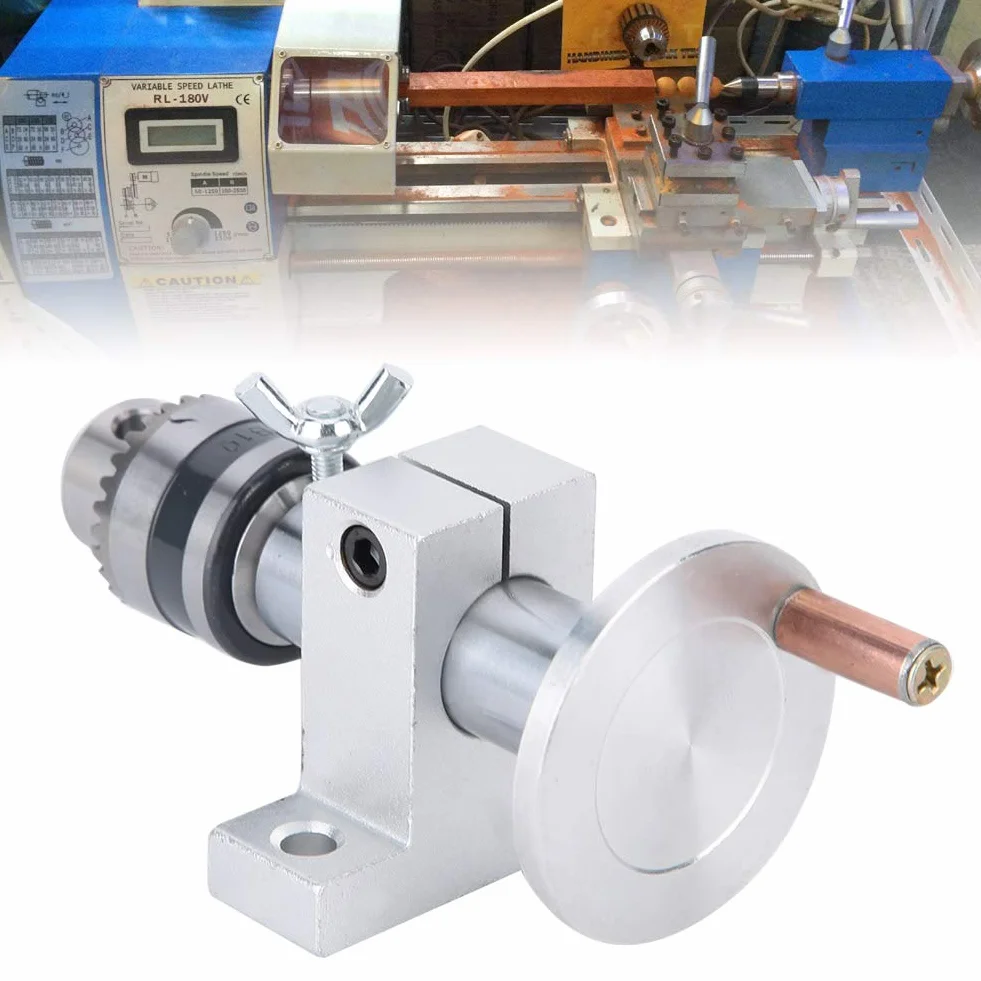 Yctze Centro Girevole Regolabile per la Lavorazione del Legno Fai-da-te con Chiave per Mini Tornio, Getto Centrale Conico Telescopico, Ideale per Contropunta in Legno
