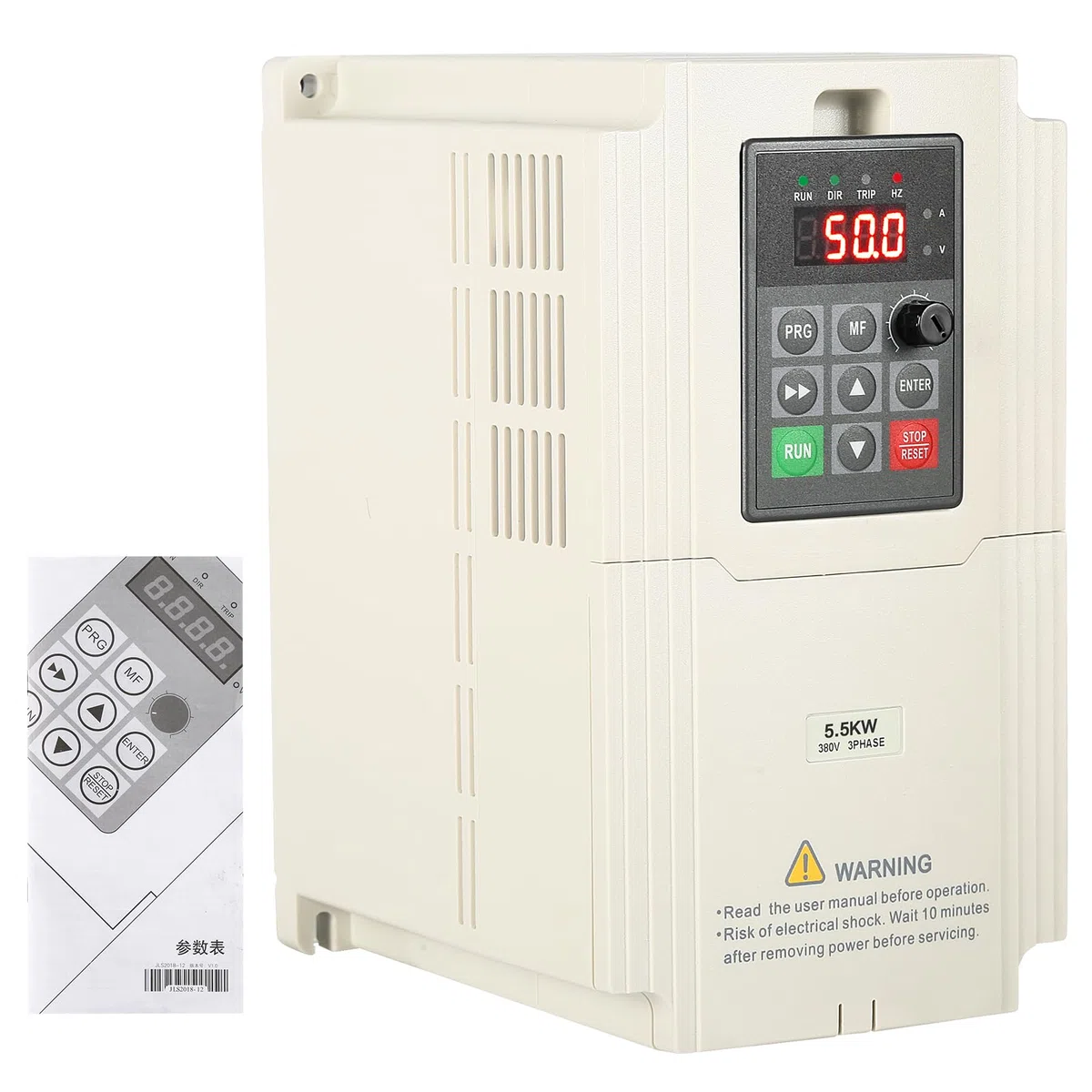 Inverter per Motori Trifase 380V, 5.5KW VFD Convertitore di Frequenza 380V Ingresso Trifase e Uscita Trifase, CNC Variatore di Frequenza 380V Trifase per Controllo Velocità CNC Motore Mandrino