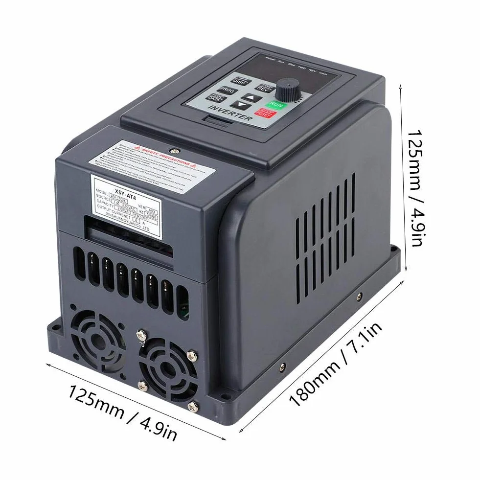 220VAC 1,5KW VFD variatore di frequenza，Monofase 220V Ingresso trifase 380V Uscita VFD Frequenza variabile Inverter Regolatore di velocità Inverter controllo velocità motore