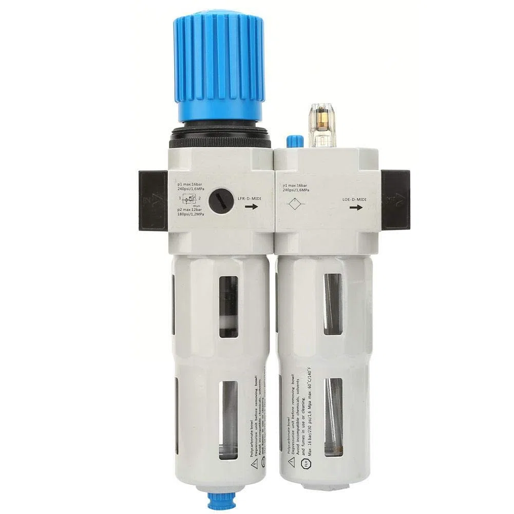 Regolatore di pressione del filtro dell'aria, FRC-1/2-MIDI G1/2"Filtro compressore d'aria Trappola separatore acqua olio con manometro regolatore, quadrante scala pressione