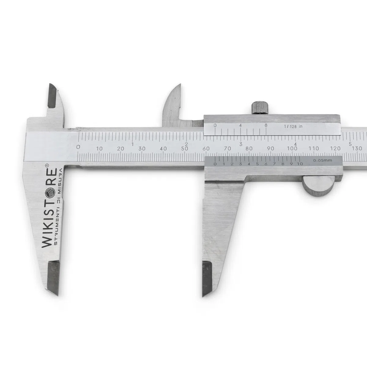 WIKISTORE CALIBRO PROFESSIONALE MONOBLOCCO 300 mm, Calibro ventesimale da 30 cm con becchi da 60 mm, Calibro acciaio bloccaggio a vite, Lettura 0,05 MM / 1/128, Attrezzo da lavoro preciso