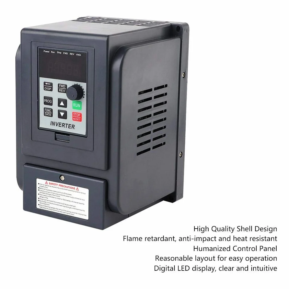 220VAC 1,5KW VFD variatore di frequenza，Monofase 220V Ingresso trifase 380V Uscita VFD Frequenza variabile Inverter Regolatore di velocità Inverter controllo velocità motore
