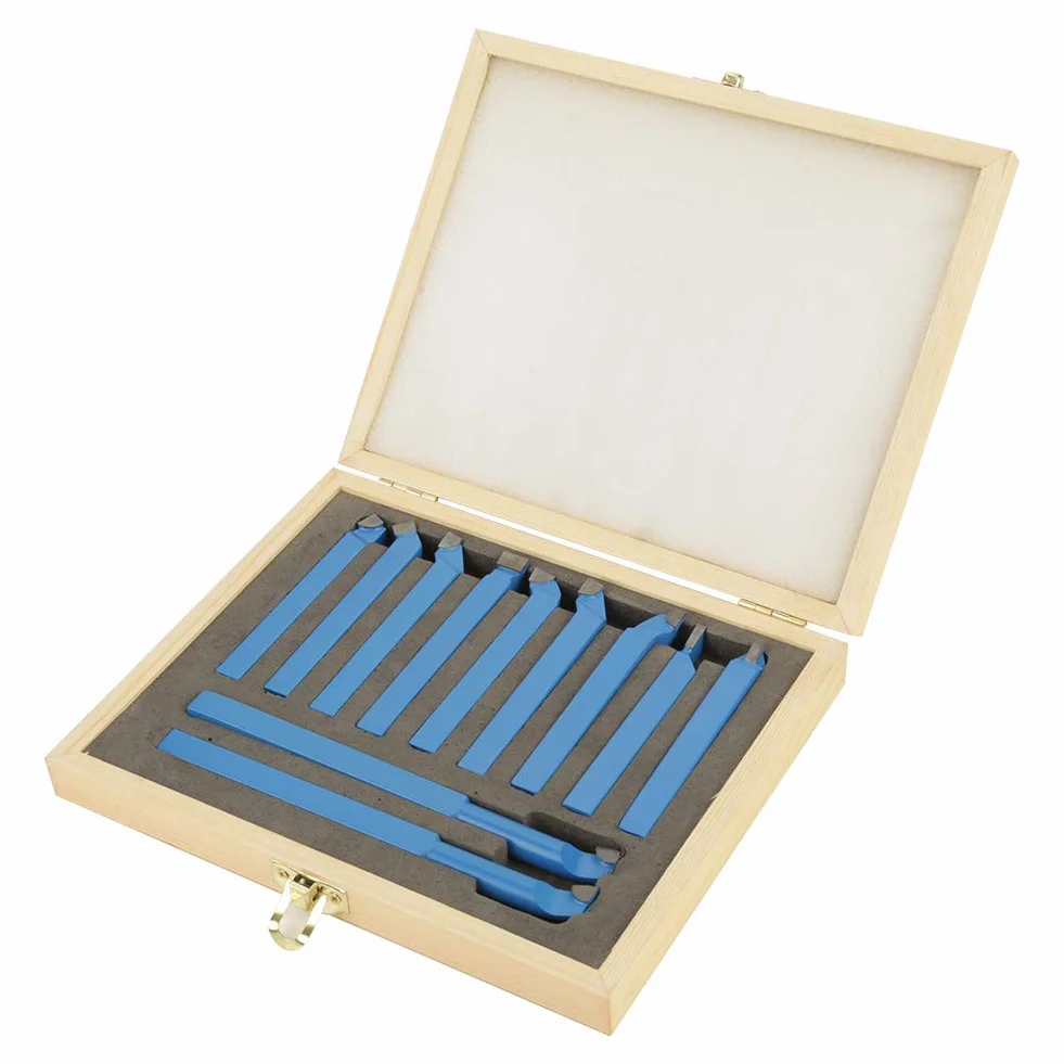 Estink Set di 11 Utensili da Tornio con Inserti in Carburo 10x10 mm, per Tornitura CNC Fresatura Metalli