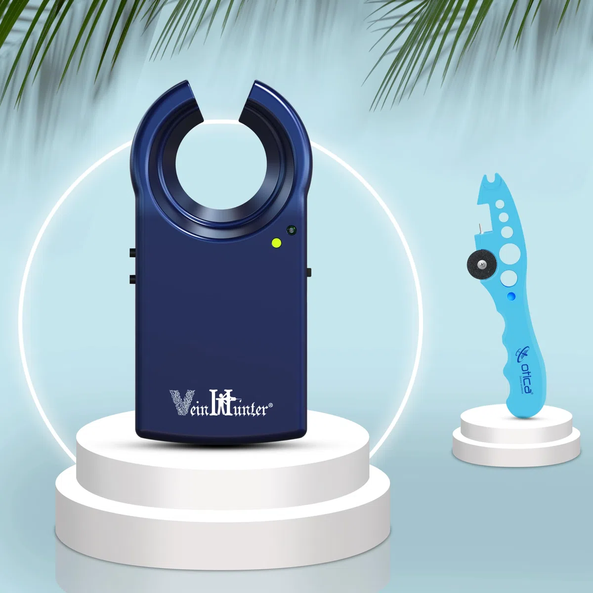 OTICA Trova vene LED ricaricabile con taglierina blu fiale, visualizzatore vena per accesso IV, flebotomia, localizzatore illuminatore portatile per infermieri, cliniche, case e tutti i tipi di pelle