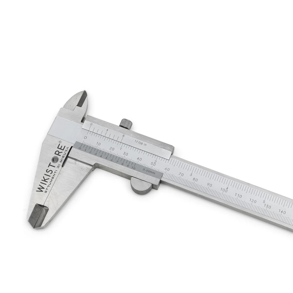 WIKISTORE CALIBRO PROFESSIONALE MONOBLOCCO 300 mm, Calibro ventesimale da 30 cm con becchi da 60 mm, Calibro acciaio bloccaggio a vite, Lettura 0,05 MM / 1/128, Attrezzo da lavoro preciso