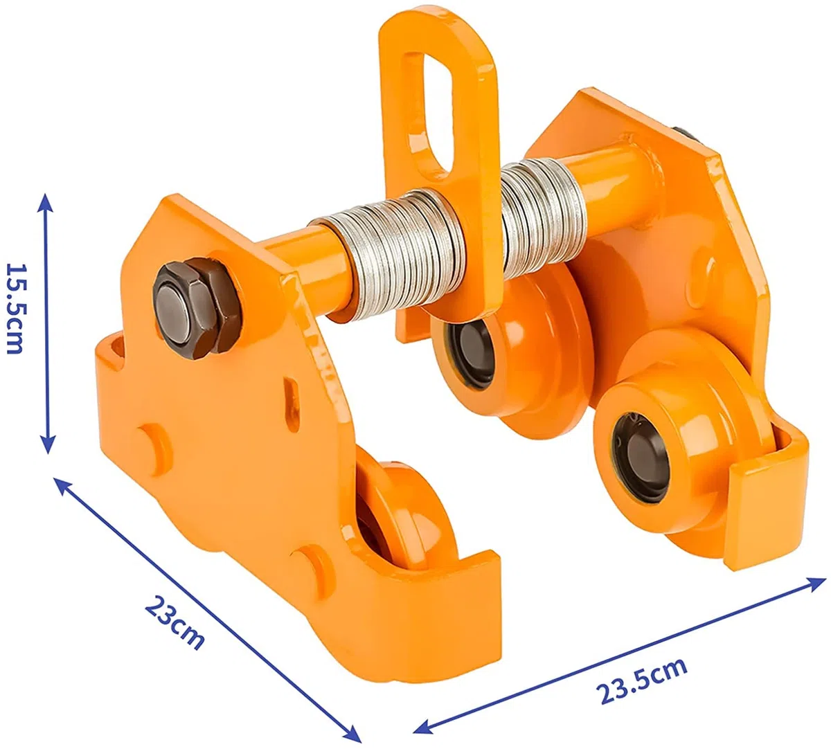 Carrello Manuale per Gru, 1000 kg, Mandrino ad Anello, Carrello Scorrevole per Verricello a Fune, Magazzini e Settori Industriali, 23 x 23,5 x 15,5 cm
