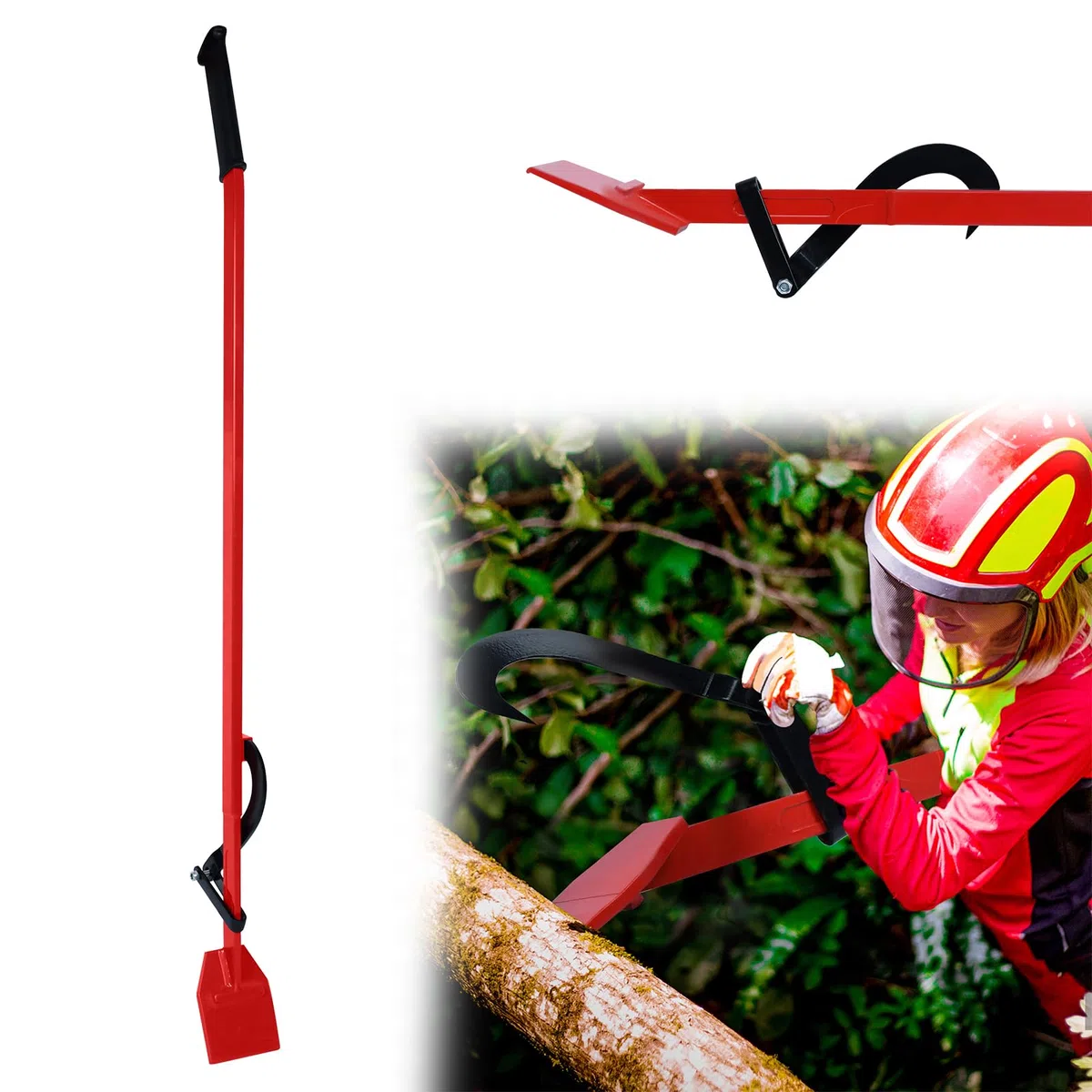 UISEBRT Sollevatore professionale da 130 cm, per cascate di alberi, alzaconti forgiati con gancio reversibile, carico pesante fino a 250 kg, aiuto per la lavorazione del legno