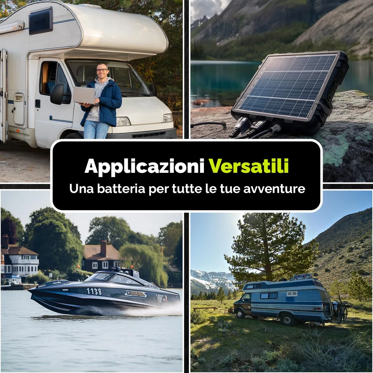ELECTRONICX Batteria AGM a Scarica Lenta 12V 80Ah C100 Edizione Camper – Sigillata, Senza Manutenzione, Resistente alle Vibrazioni – Per Camper, Barca, Pannelli Solari, Sistemi Autonomi