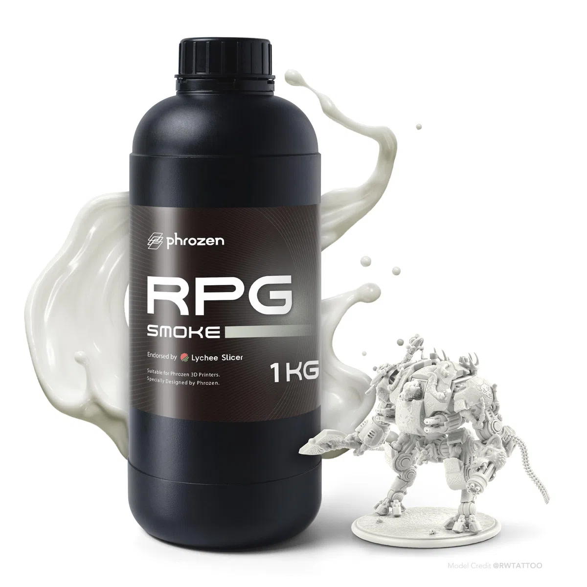 Phrozen RPG Resin | Resina per Stampanti 3D SLA/DLP/LCD | Fotopolimero Standard 405nm | Elevata Flessibilità e Precisione nei Dettagli | Ideale per Modelli RPG - Smoke White (1kg)