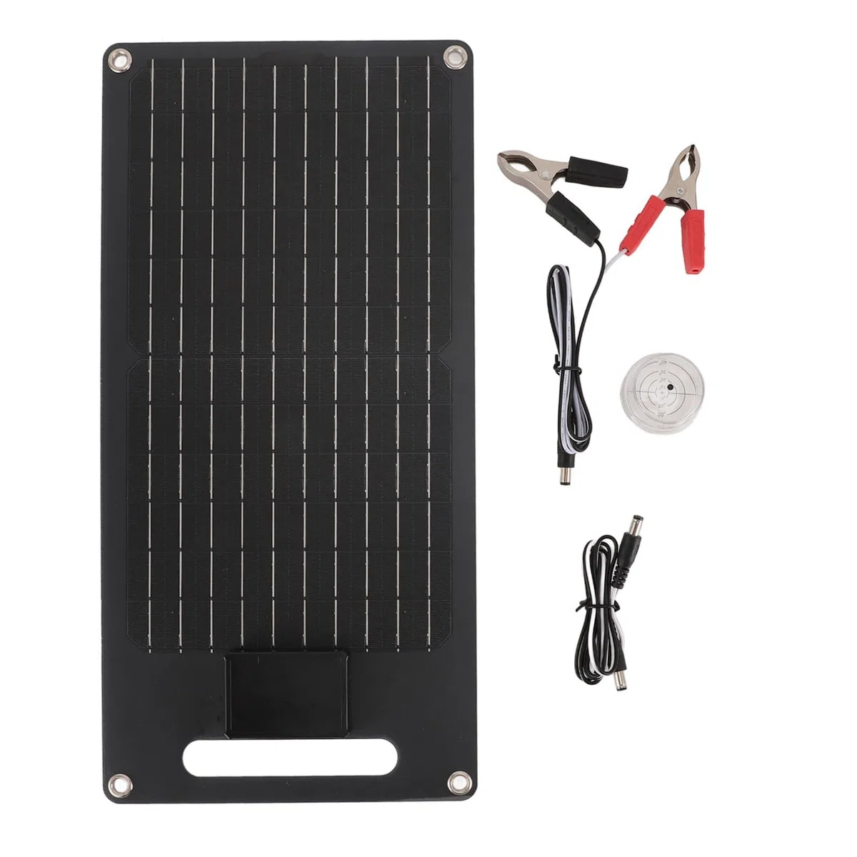 Buachois Kit Pannello Solare,50W 12V Portatile Pannello Solare Monocristallino ad Alta Efficienza con Cavo USB e Clip per Ricarica della Batteria del Veicolo