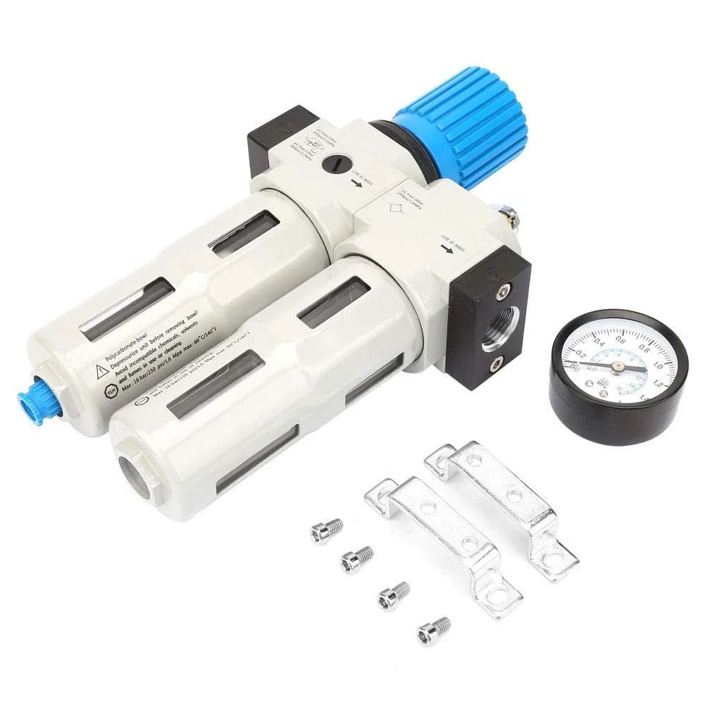 Regolatore di pressione del filtro dell'aria, FRC-1/2-MIDI G1/2"Filtro compressore d'aria Trappola separatore acqua olio con manometro regolatore, quadrante scala pressione