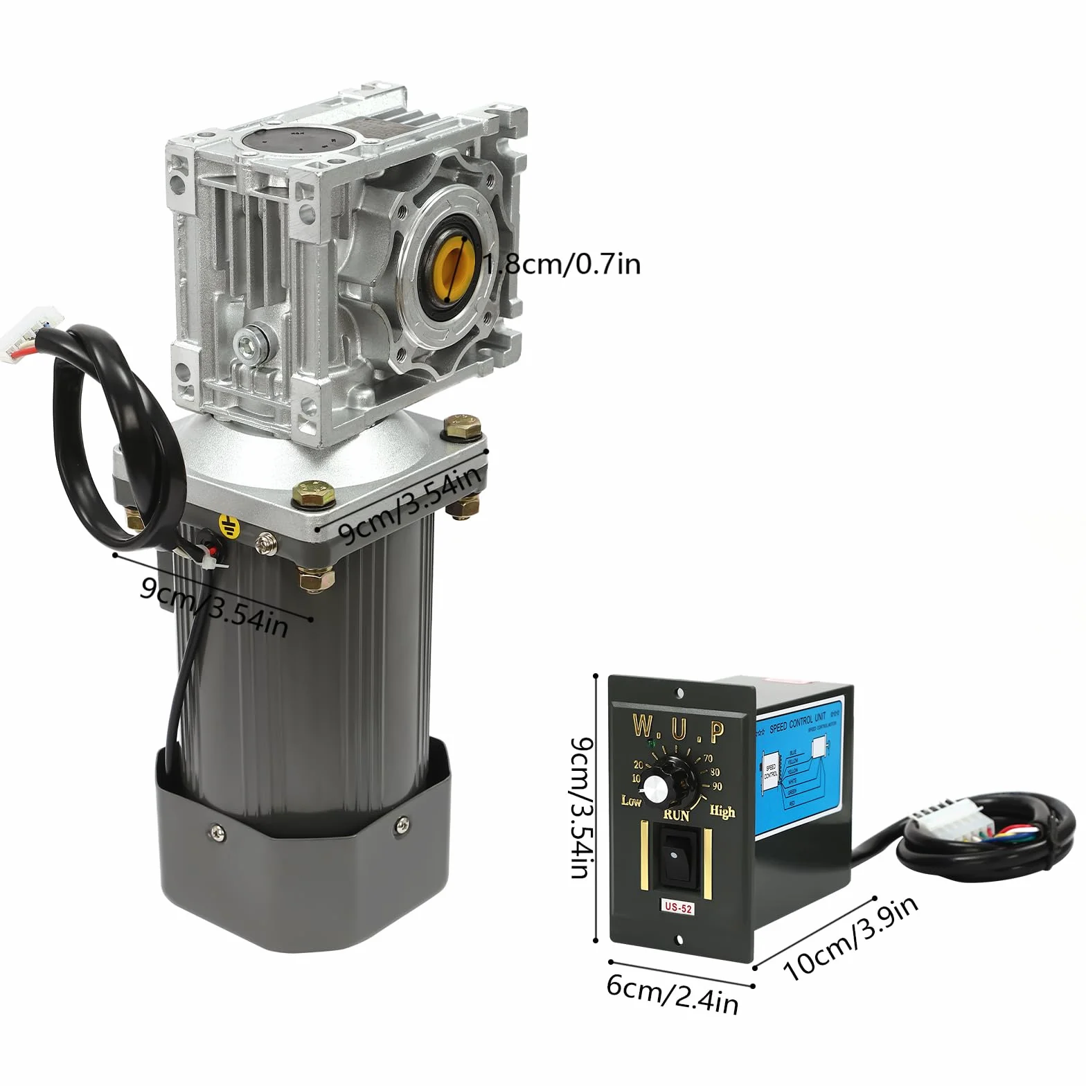 Motoriduttore a vite senza fine da 180 W, con regolatore di velocità, corrente alternata 0-27 giri/min, coppia 35 NM, per fresatrici, macchine da stampa, officine di produzione