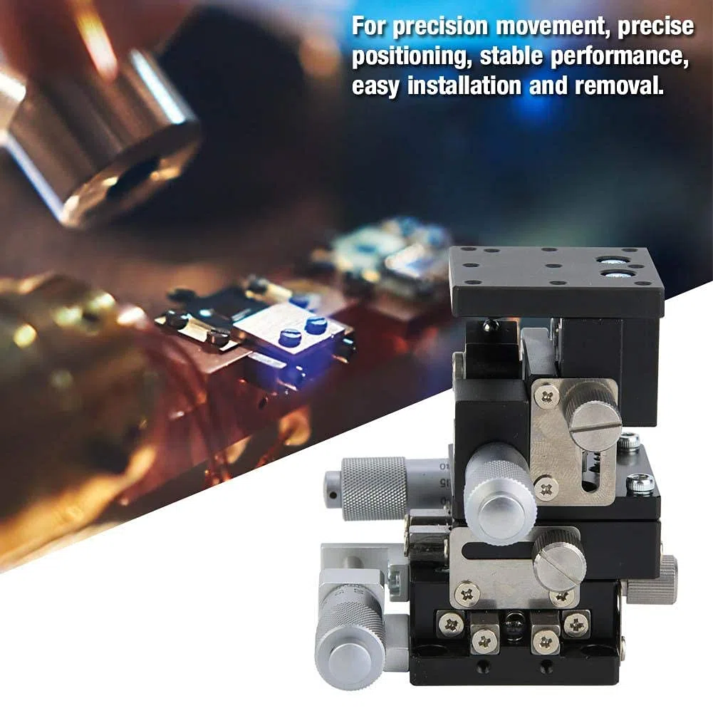 Fase lineare, LD40-LM 3 assi XYZ 40x40mm Piattaforma di spostamento manuale Piattaforma di rifilatura in lega di alluminio Cuscinetto Tavolo scorrevole