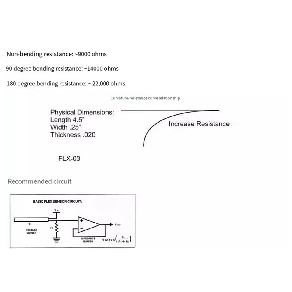 TsoLay Sensore di flessione da 2,2 pollici sensore della flessione per manipolatore accessori elettronici Flex2.2Inch Flex Sensor Facile da installare Facile da usare
