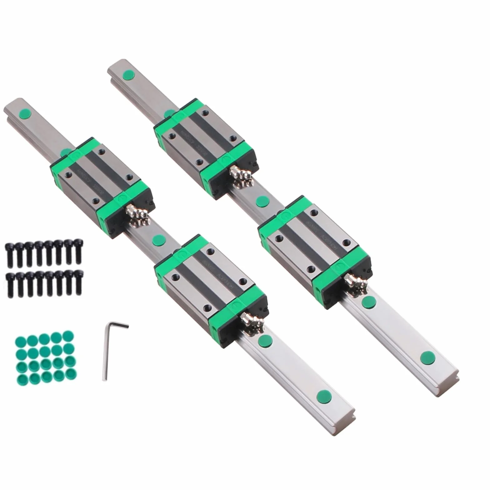 HGR15 - Binario lineare da 1500 mm, 2 guide lineari con 4 blocchi di scorrimento HGH15CA da 15 mm, set di scorrimento lineare per stampanti 3D fai da te e macchine CNC